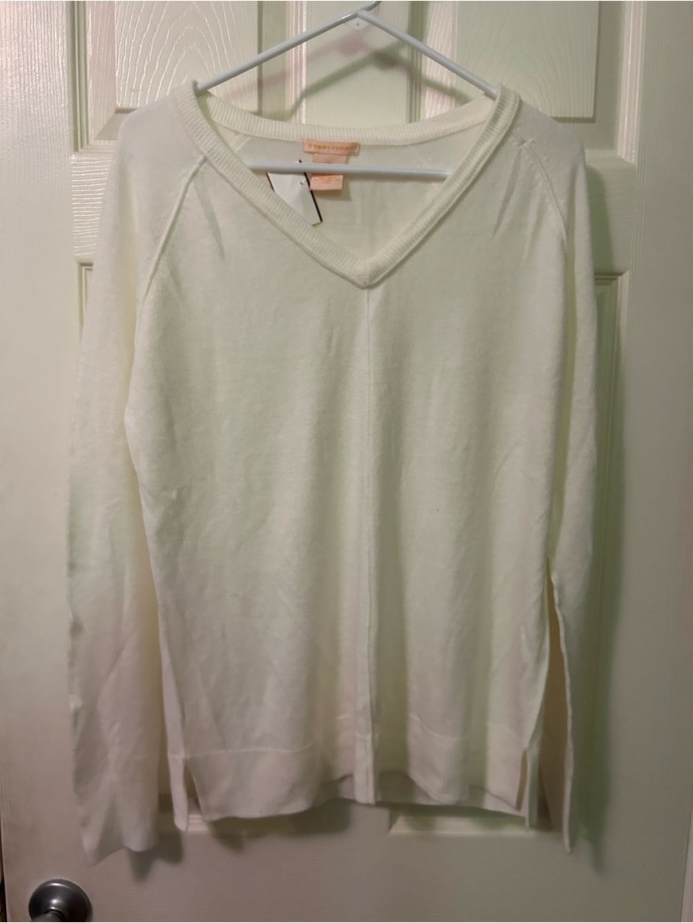 Sweet Romeo Cream V-Neck Long Sleeve Sweater